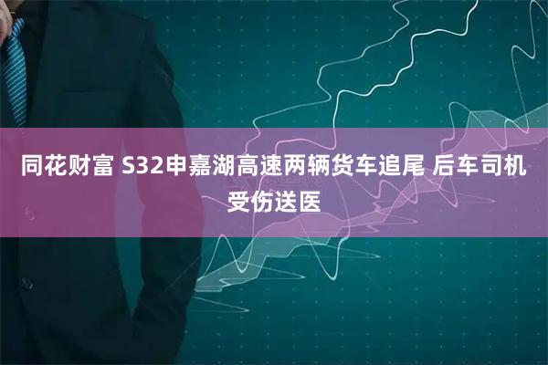 同花财富 S32申嘉湖高速两辆货车追尾 后车司机受伤送医